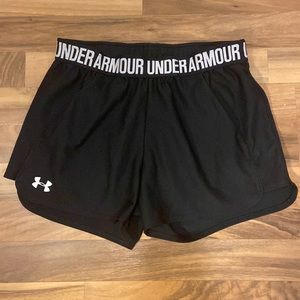 Under Armour black workout shorts. With pockets